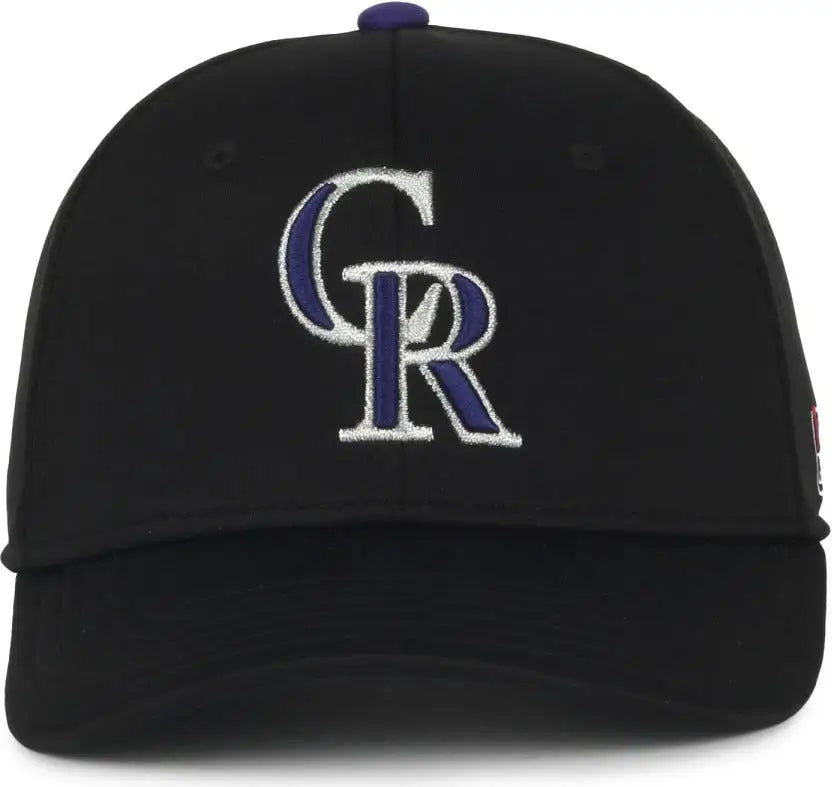 OC Sports MLB-650 Performance Snapback Baseball Cap - Colorado Rockies - Black / One Size Fits Most
