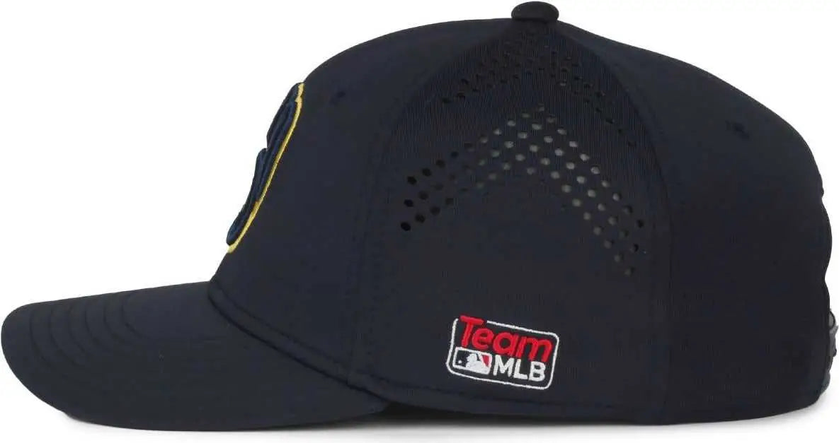 OC Sports MLB-650 Performance Snapback Baseball Cap - Milwaukee Brewers - Navy / One Size Fits Most