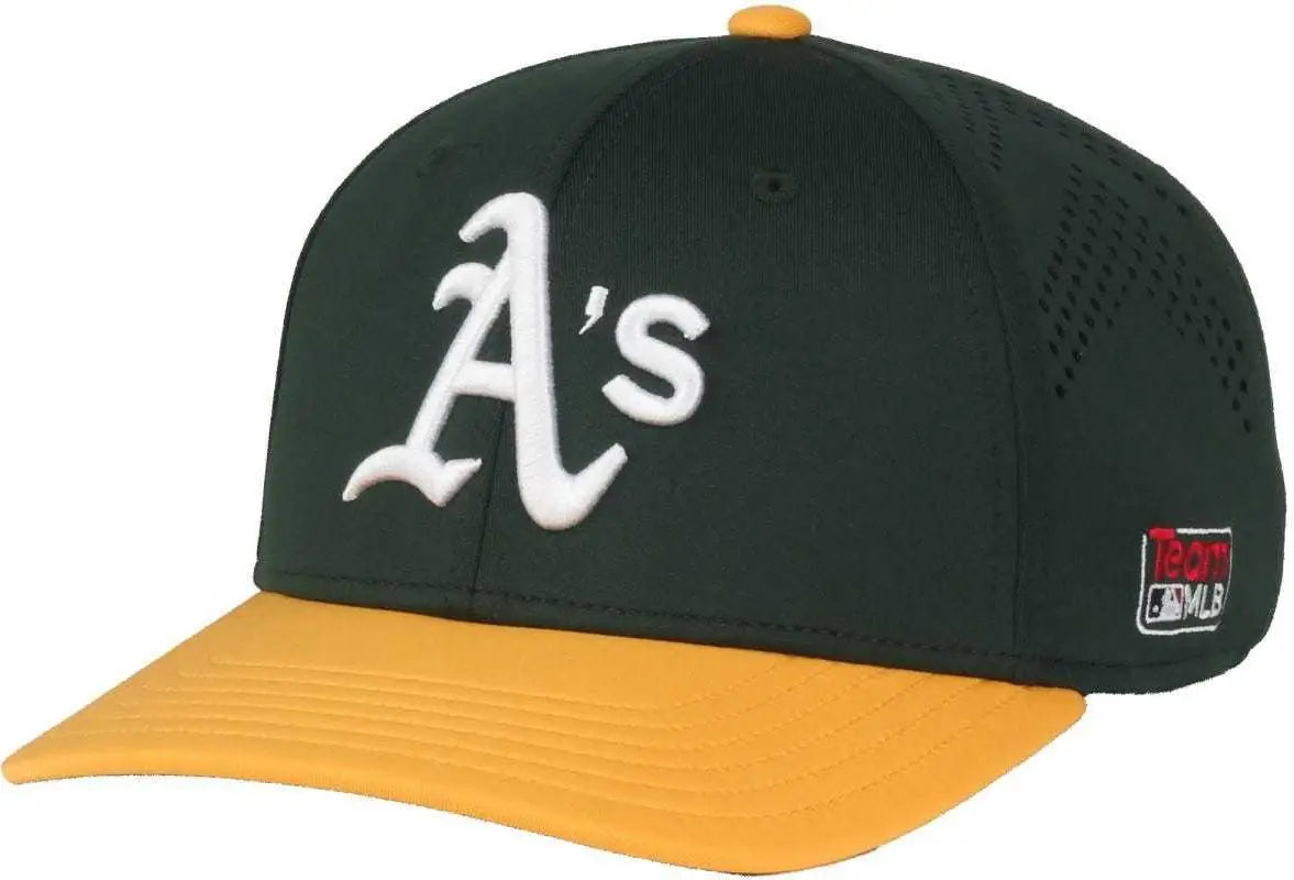 OC Sports MLB-650 Performance Snapback Baseball Cap - Oakland Athletics - Forest Gold / One Size Fits Most