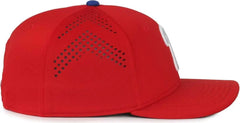 OC Sports MLB-650 Performance Snapback Baseball Cap - Philadelphia Phillies - Red / One Size Fits Most