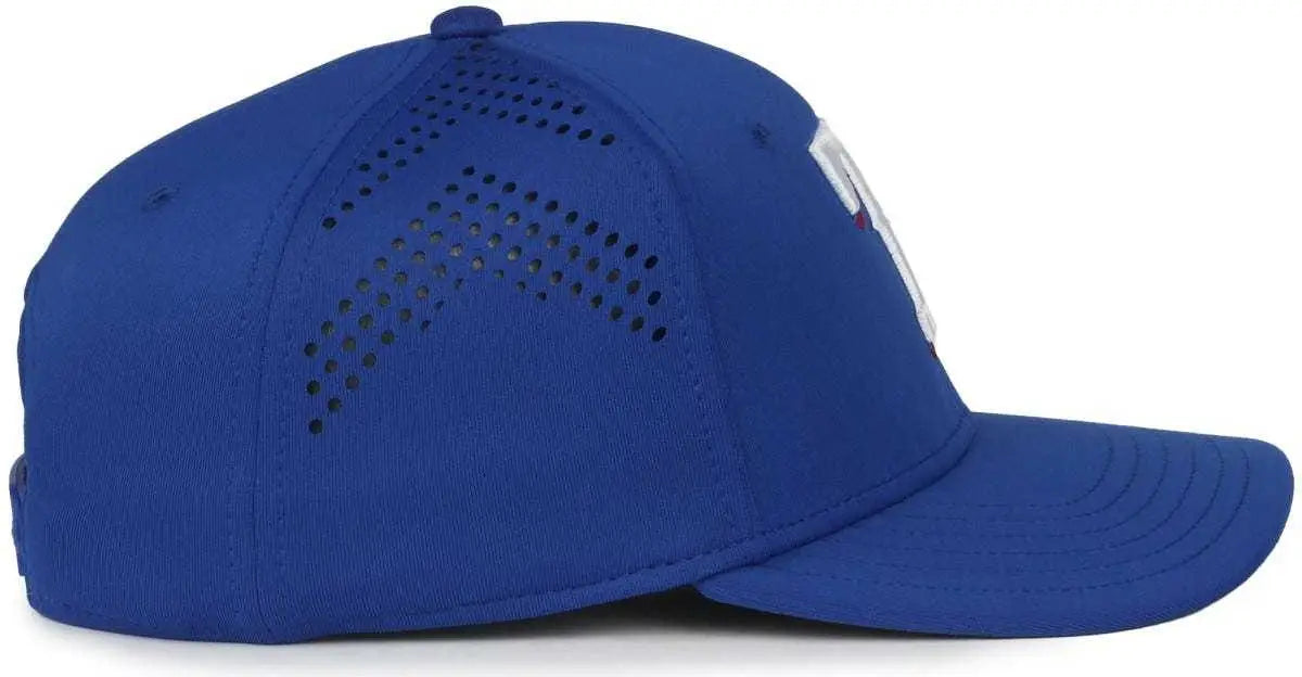 OC Sports MLB-650 Performance Snapback Baseball Cap - Texas Rangers - Royal / One Size Fits Most