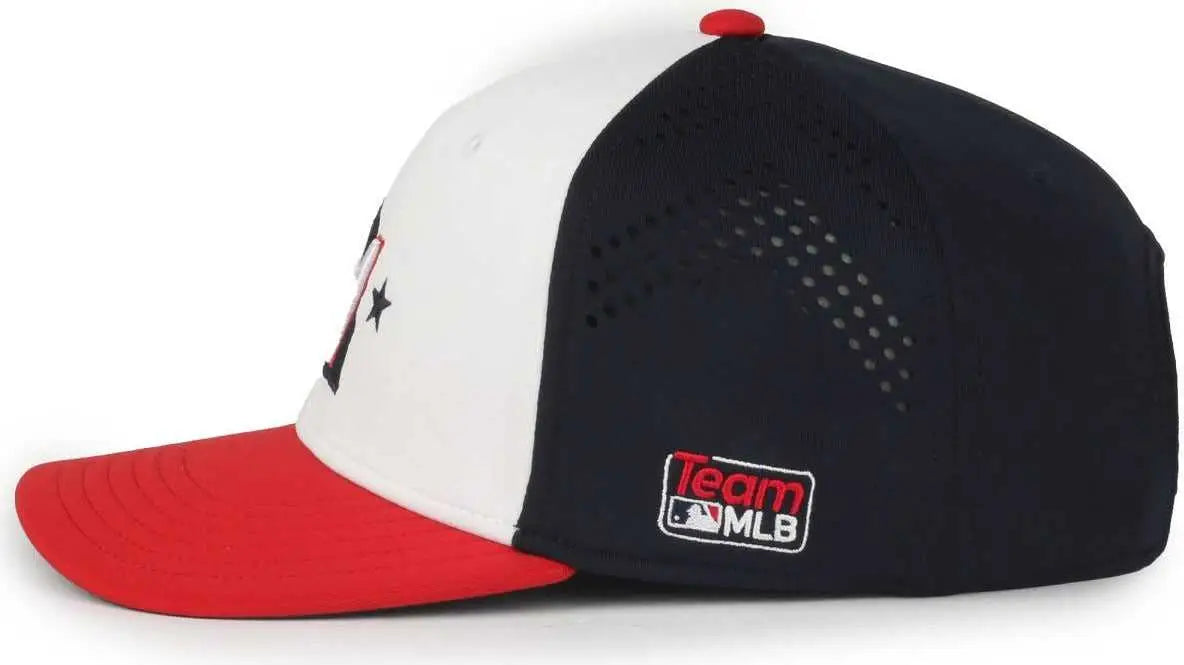 OC Sports MLB-650 Performance Snapback Baseball Cap - Washington National - White Navy Red / One Size Fits Most