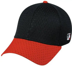 OC Sports MLB-805 Adjustable Cap - Black Red - Black Red / 6 3/8’’ - 6 3/4’’