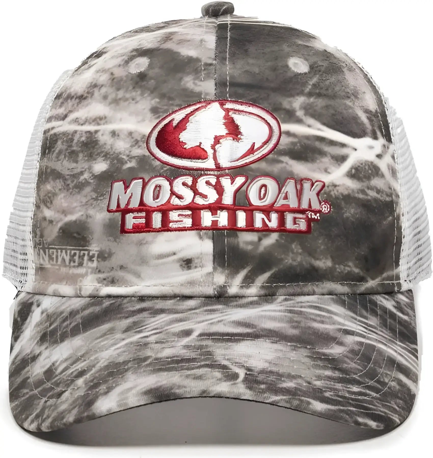 OC Sports MOFS44A Mossey Oak Fishing Cap Mesh Back - Mossy Oak Elements Agua Manta White - Mossy Oak White / 6 7/8’’