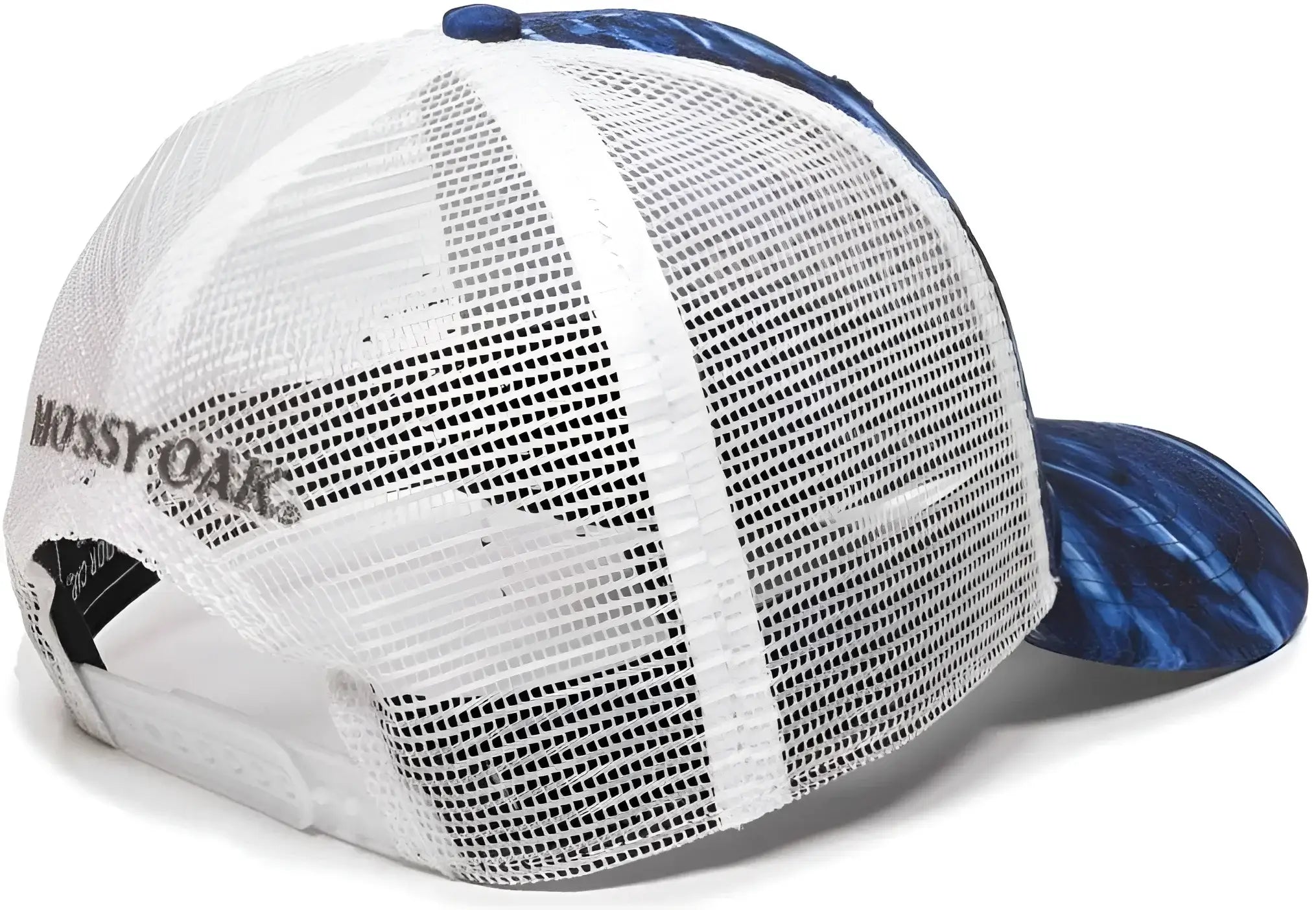 OC Sports MOFS44A Mossey Oak Fishing Polyester Camo Front Panels Cap - Mossy Oak Elements Agua Marlin White - Mossy Oak