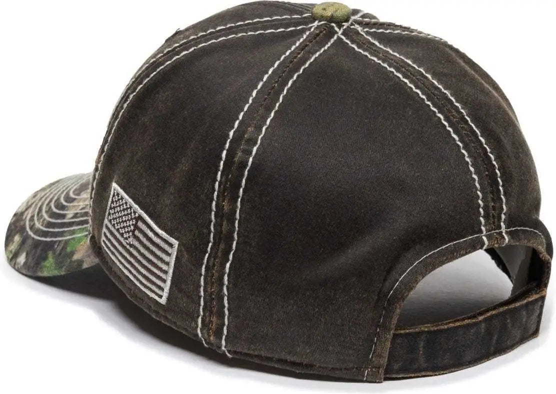 OC Sports MOFS46A Mossey Oak Hard Pigment-Dyed Twill Cap - Brown Mossy Oak Break-Up Country - Brown Mossy Oak / 6 7/8’’
