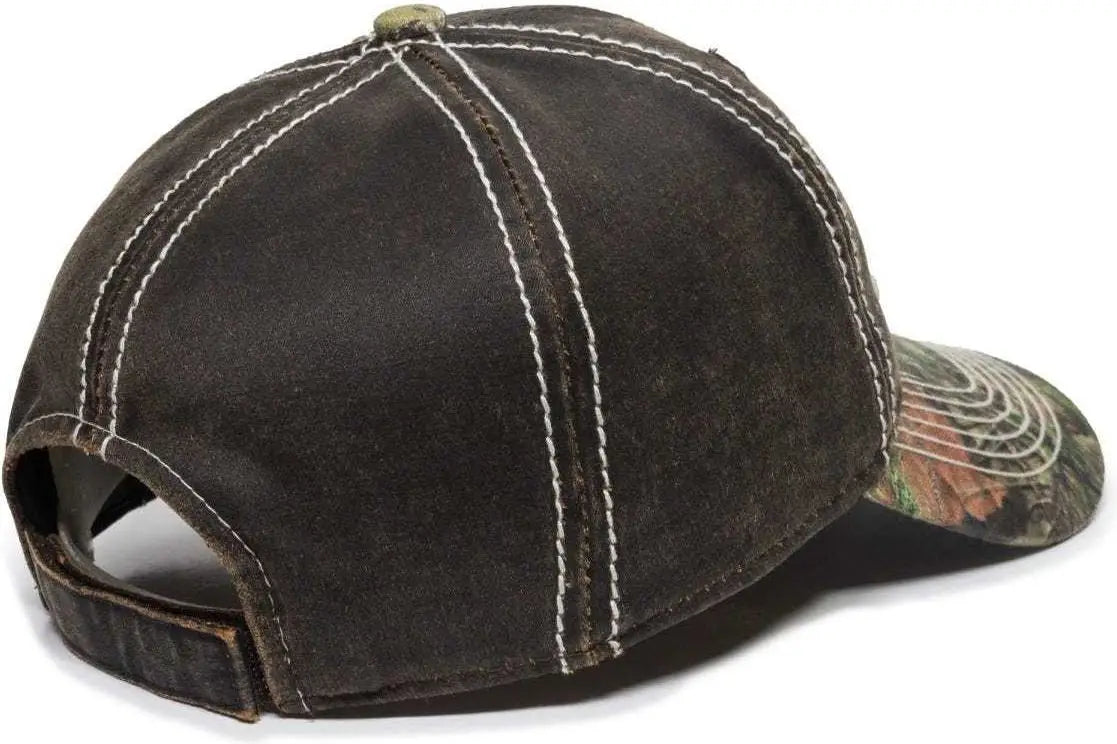 OC Sports MOFS46A Mossey Oak Hard Pigment-Dyed Twill Cap - Brown Mossy Oak Break-Up Country - Brown Mossy Oak / 6 7/8’’