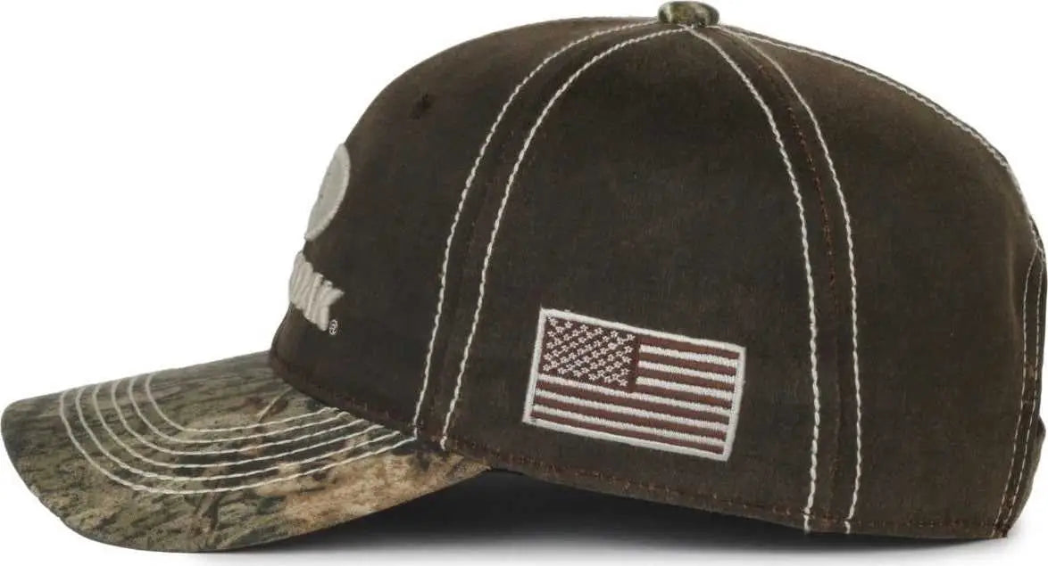 OC Sports MOFS46A Mossey Oak Hard Pigment-Dyed Twill Cap - Dark Brown Mossy Oak Country DNA - Mossy Oak / OSFM