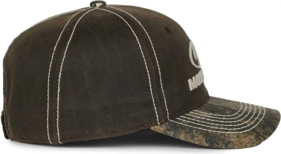 OC Sports MOFS46A Mossey Oak Hard Pigment-Dyed Twill Cap - Dark Brown Mossy Oak Country DNA - Mossy Oak / OSFM