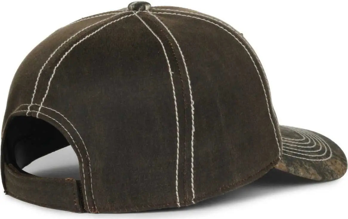 OC Sports MOFS46A Mossey Oak Hard Pigment-Dyed Twill Cap - Dark Brown Mossy Oak Country DNA - Mossy Oak / OSFM