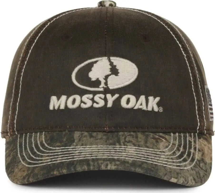OC Sports MOFS46A Mossey Oak Hard Pigment-Dyed Twill Cap - Dark Brown Mossy Oak Country DNA - Mossy Oak / OSFM