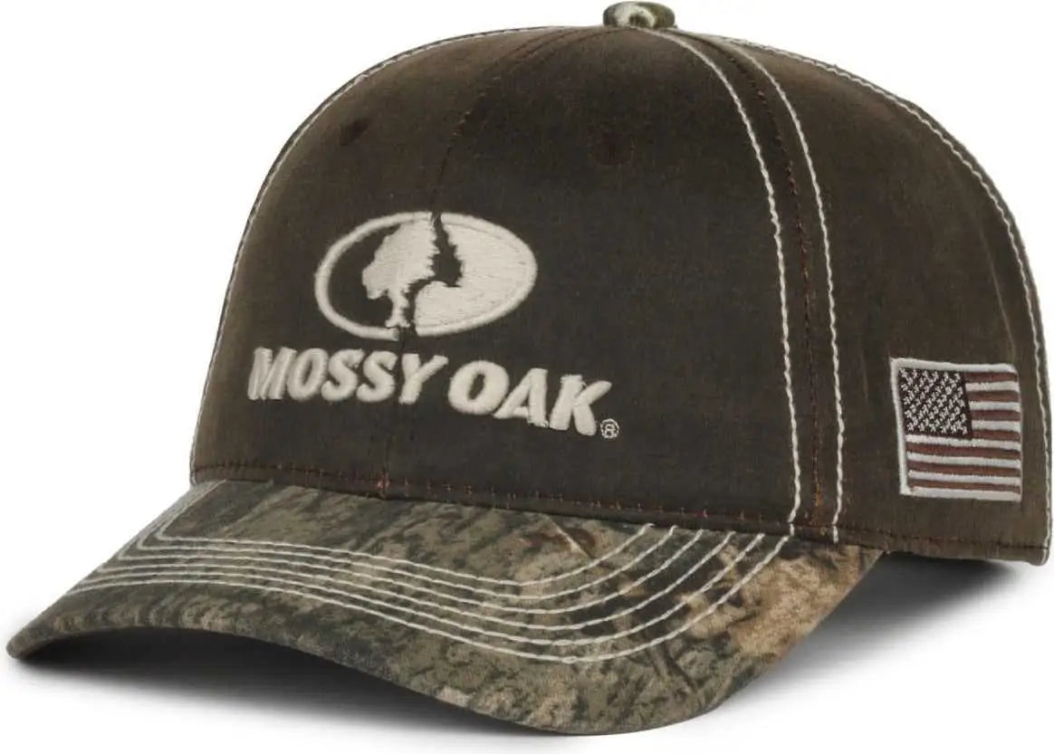 OC Sports MOFS46A Mossey Oak Hard Pigment-Dyed Twill Cap - Dark Brown Mossy Oak Country DNA - Mossy Oak / OSFM