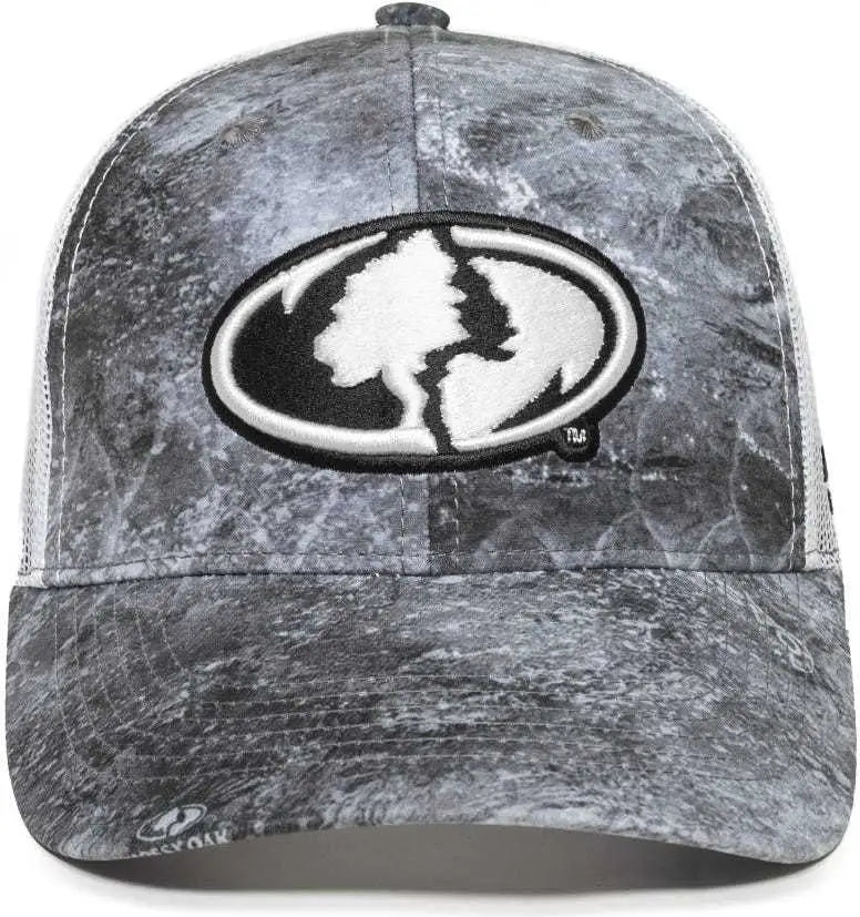 OC Sports MOFS49A Mossey Oak Fishing Cap Mesh Back Mossy Oak Elements Coastal Cloudbank White Mossy Oak White / 6 7/8’’