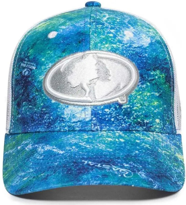 OC Sports MOFS49A Mossey Oak Fishing Cap Mesh Back - Mossy Oak Elements Coastal Inshore White - Mossy Oak White / 6