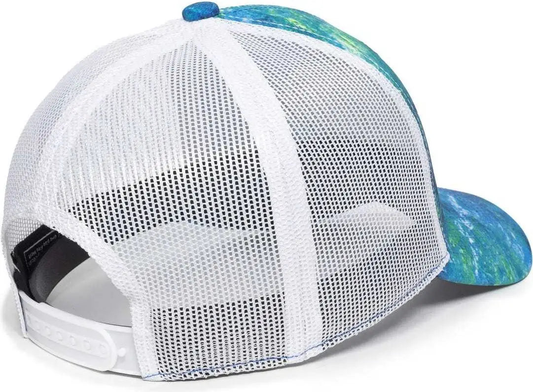 OC Sports MOFS49A Mossey Oak Fishing Cap Mesh Back - Mossy Oak Elements Coastal Inshore White - Mossy Oak White / 6
