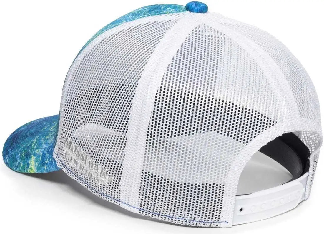 OC Sports MOFS49A Mossey Oak Fishing Cap Mesh Back - Mossy Oak Elements Coastal Inshore White - Mossy Oak White / 6
