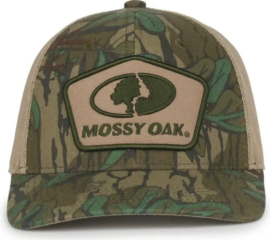 OC Sports MOFS53 Mossy Oak Green Leaf Cap -Mossy Oak Greenleaf Tan - Mossy Oak Tan / OSFM