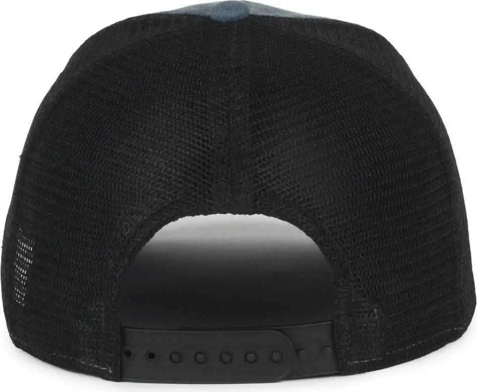 OC Sports MOFS55 Mossy Oak Patch Pigment Dyed Cap - Navy Black - Black / OSFM