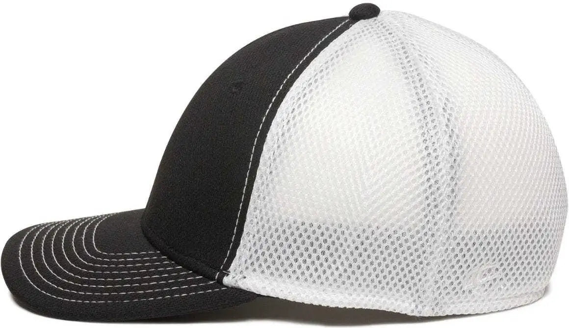 OC Sports MWS1125 Proflex Fit Sandwich Mesh Ball Cap - Black White