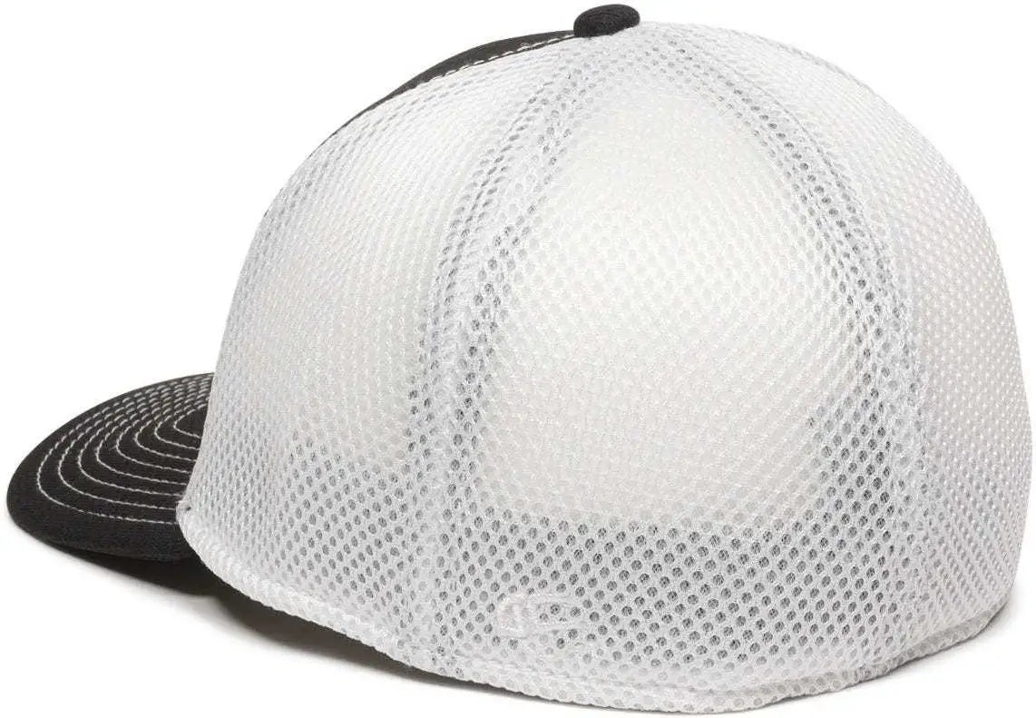 OC Sports MWS1125 Proflex Fit Sandwich Mesh Ball Cap - Black White