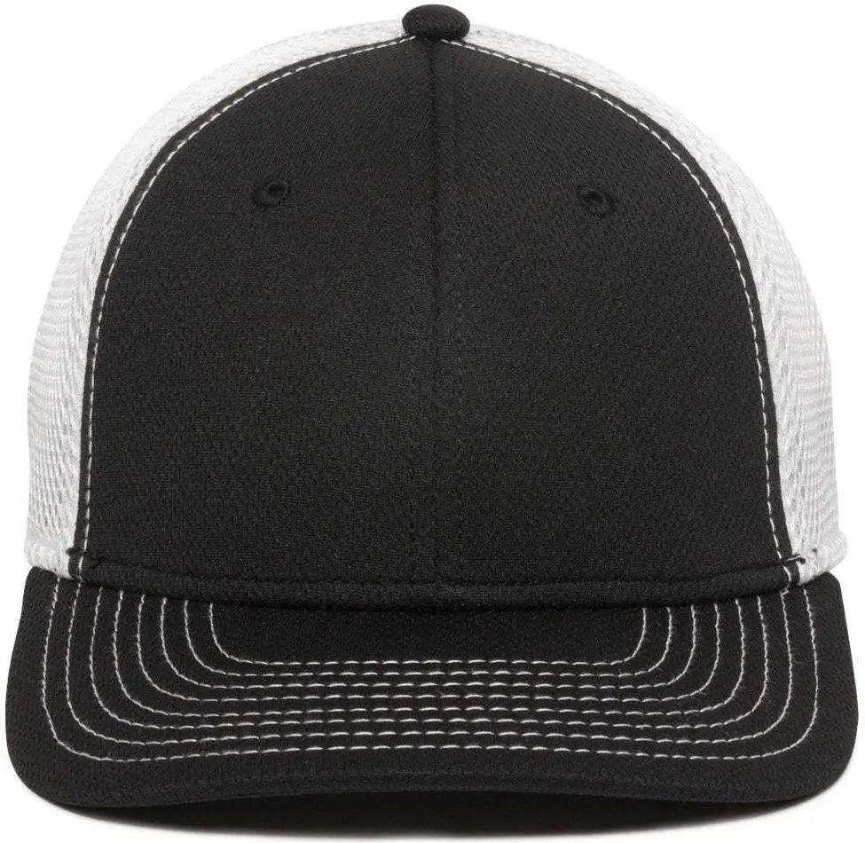OC Sports MWS1125 Proflex Fit Sandwich Mesh Ball Cap - Black White