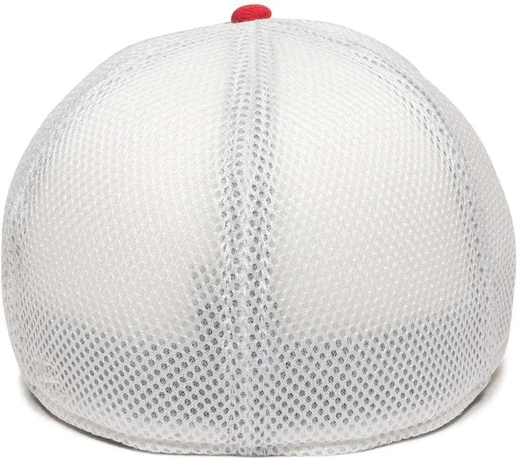 OC Sports MWS1125 Proflex Fit Sandwich Mesh Ball Cap - Red White