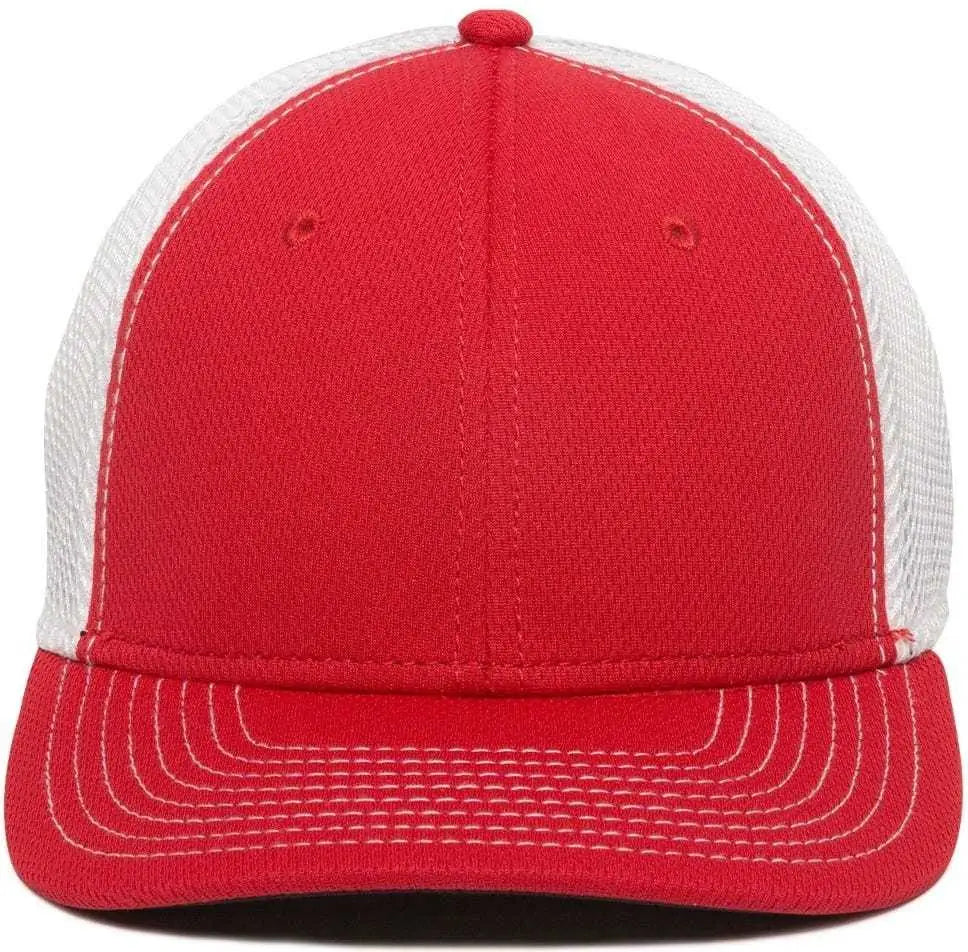 OC Sports MWS1125 Proflex Fit Sandwich Mesh Ball Cap - Red White