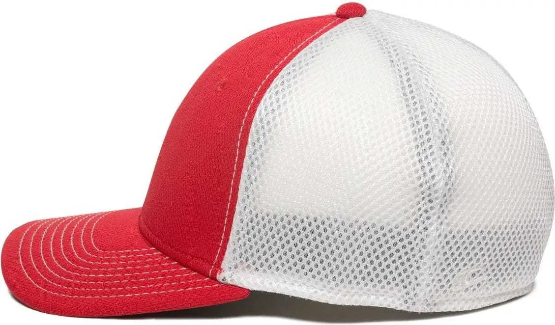 OC Sports MWS1125 Proflex Fit Sandwich Mesh Ball Cap - Red White