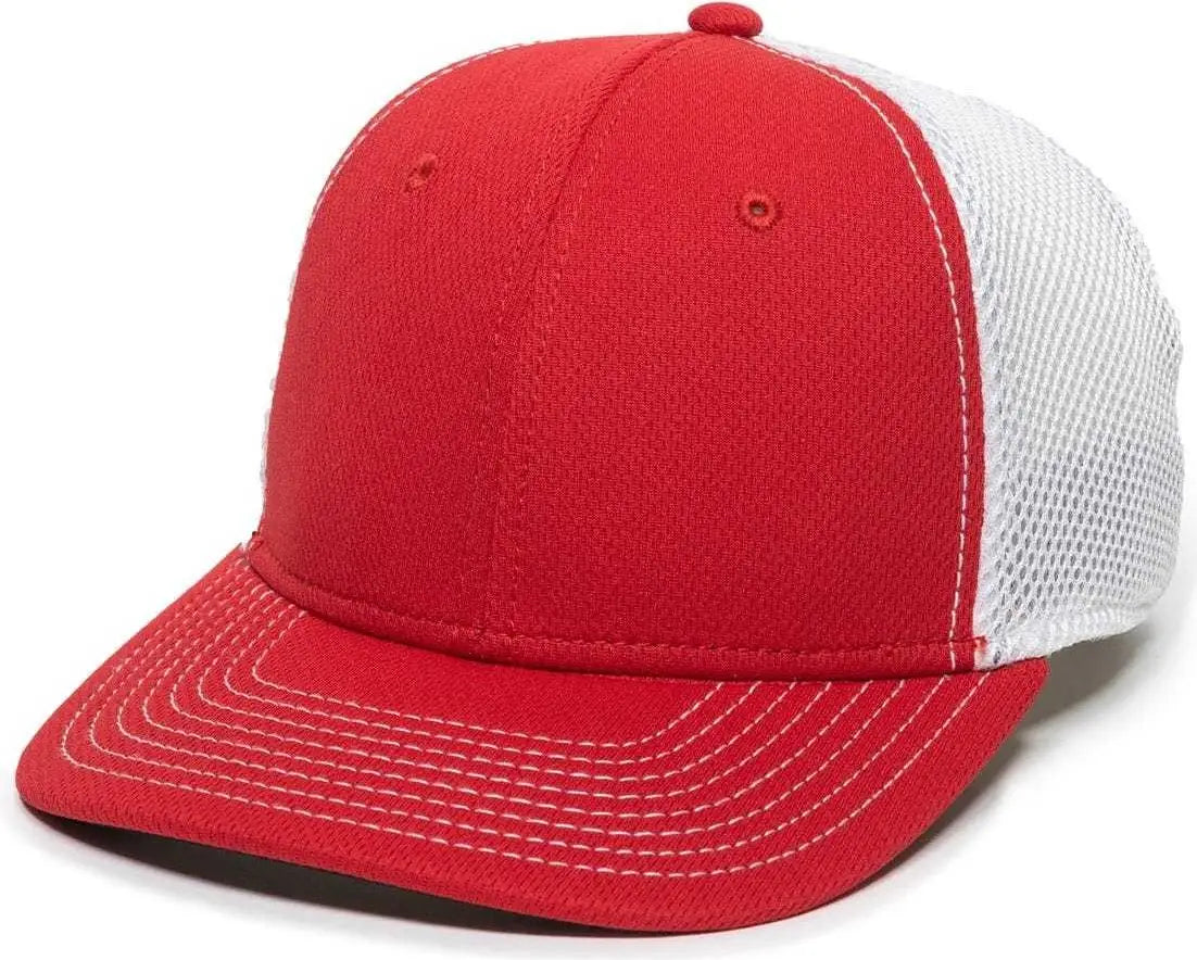 OC Sports MWS1125 Proflex Fit Sandwich Mesh Ball Cap - Red White