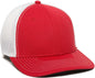 OC Sports MWS1125 Proflex Fit Sandwich Mesh Ball Cap - Red White - Red White / 6 3/4’’ - 7 1/8’’