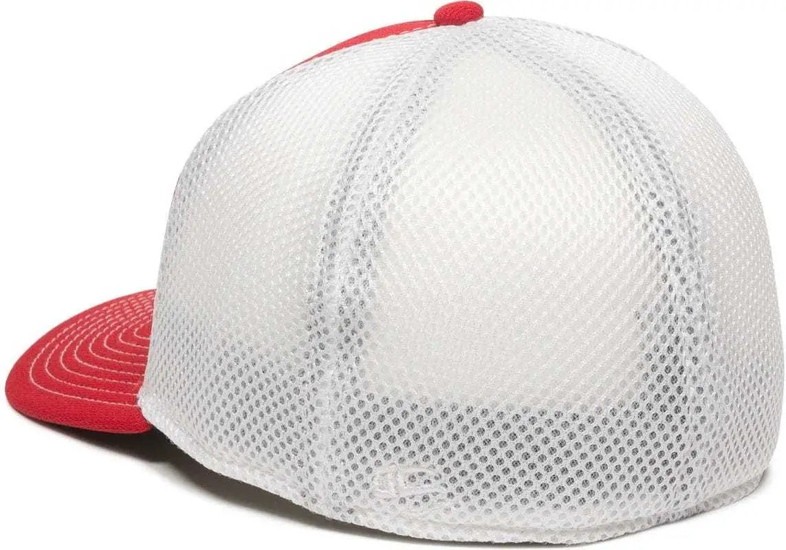 OC Sports MWS1125 Proflex Fit Sandwich Mesh Ball Cap - Red White