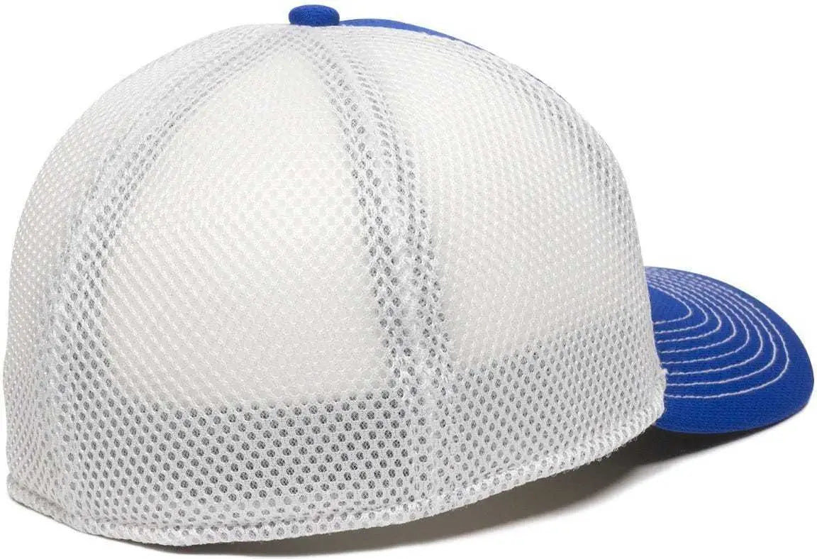 OC Sports MWS1125 Proflex Fit Sandwich Mesh Ball Cap - Royal White