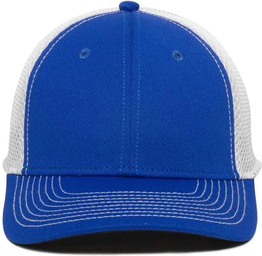 OC Sports MWS1125 Proflex Fit Sandwich Mesh Ball Cap - Royal White