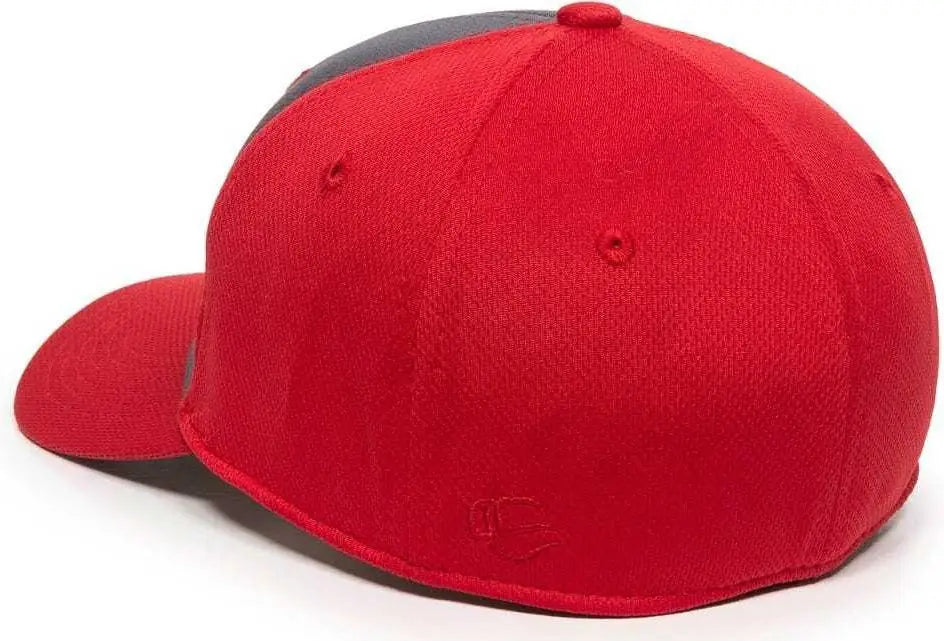 OC Sports MWS25 Flexible Fitting Cap - Graphite Red Red