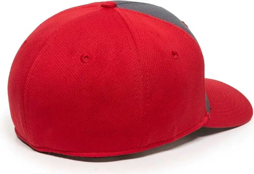 OC Sports MWS25 Flexible Fitting Cap - Graphite Red Red