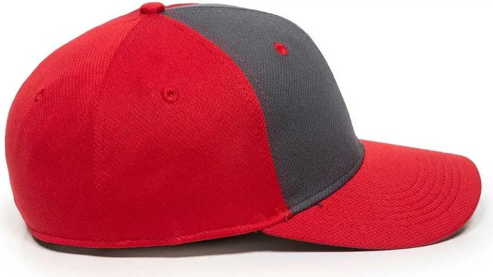 OC Sports MWS25 Flexible Fitting Cap - Graphite Red Red
