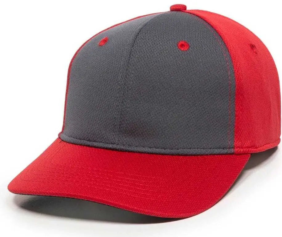 OC Sports MWS25 Flexible Fitting Cap - Graphite Red Red
