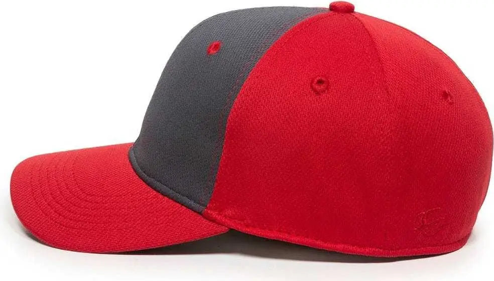 OC Sports MWS25 Flexible Fitting Cap - Graphite Red Red