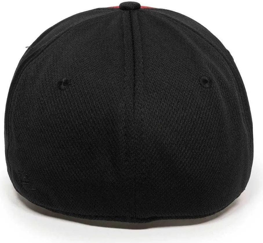 OC Sports MWS25 Flexible Fitting Cap - Red Black Black
