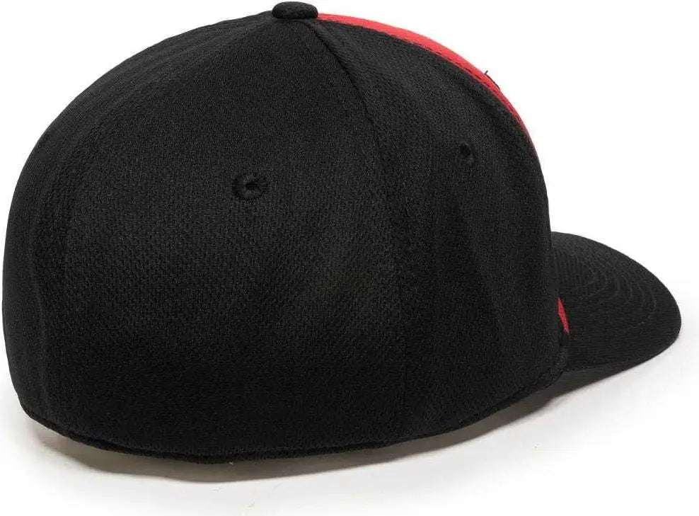 OC Sports MWS25 Flexible Fitting Cap - Red Black Black