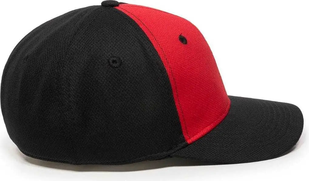 OC Sports MWS25 Flexible Fitting Cap - Red Black Black