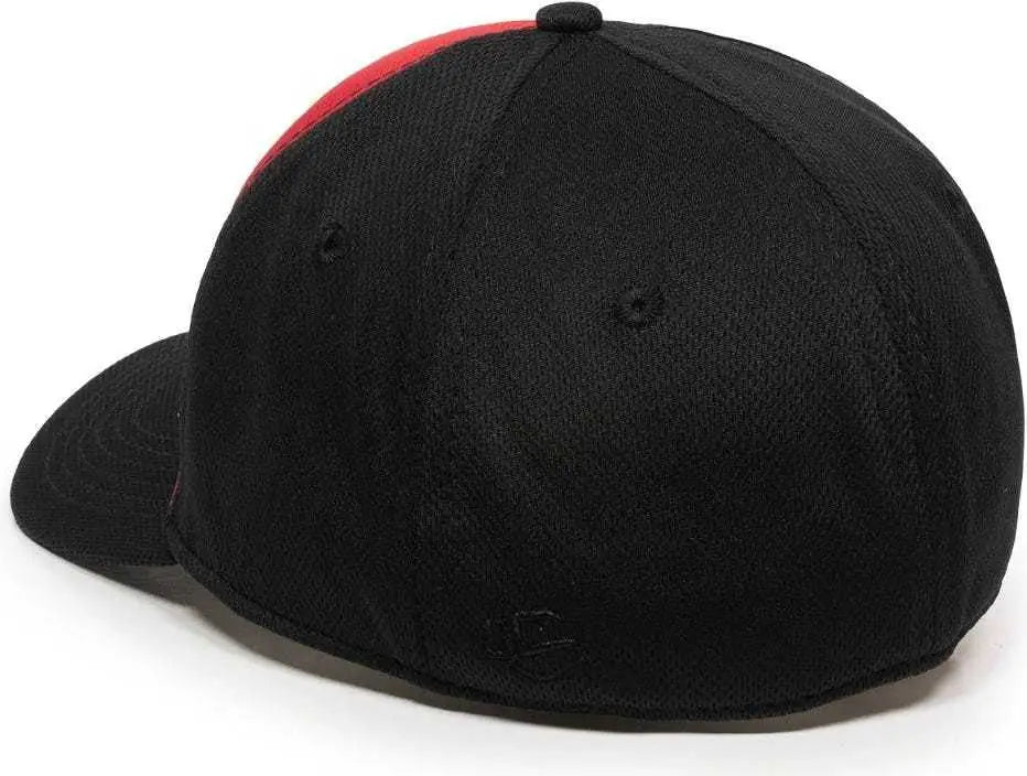 OC Sports MWS25 Flexible Fitting Cap - Red Black Black