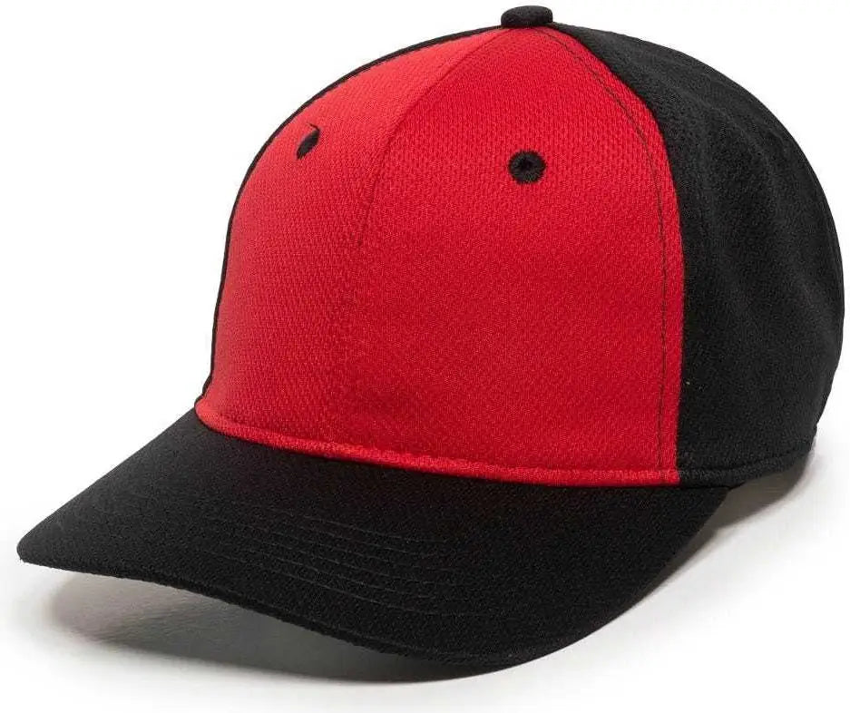 OC Sports MWS25 Flexible Fitting Cap - Red Black Black