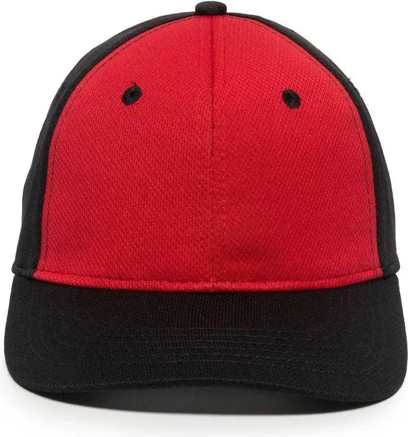 OC Sports MWS25 Flexible Fitting Cap - Red Black Black