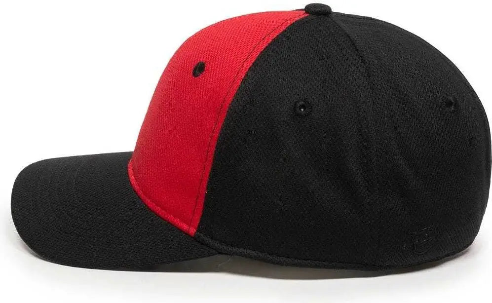 OC Sports MWS25 Flexible Fitting Cap - Red Black Black