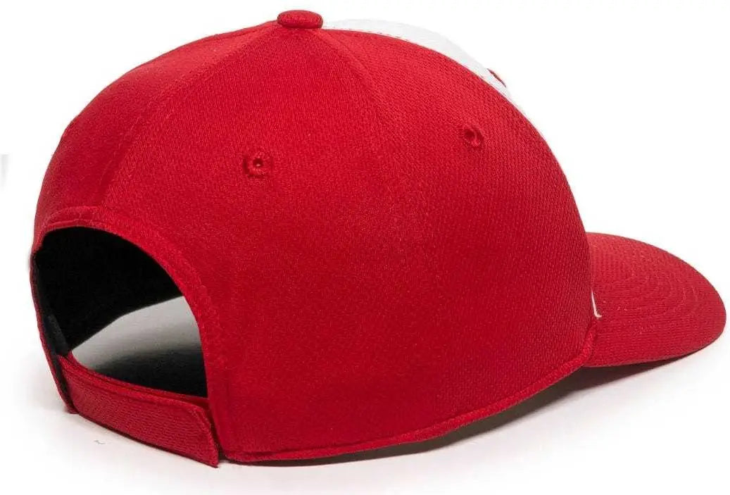 OC Sports MWS50 Adjustable Cap - White Red Red