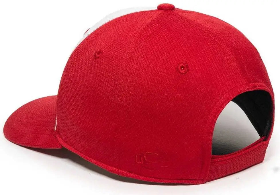 OC Sports MWS50 Adjustable Cap - White Red Red
