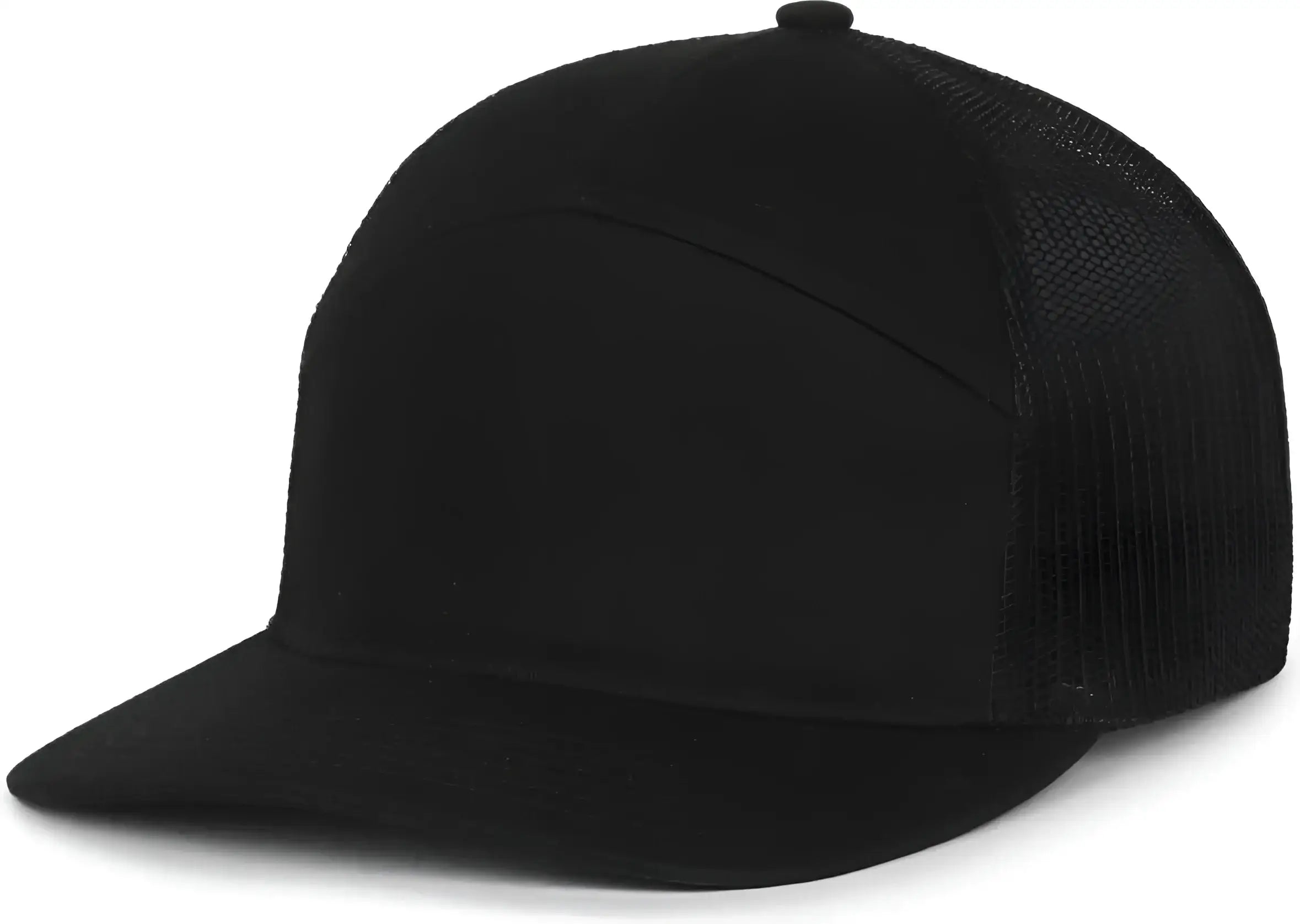 OC Sports OC106 7-Panel Mesh Back Cap -Black Black - Black / OSFM