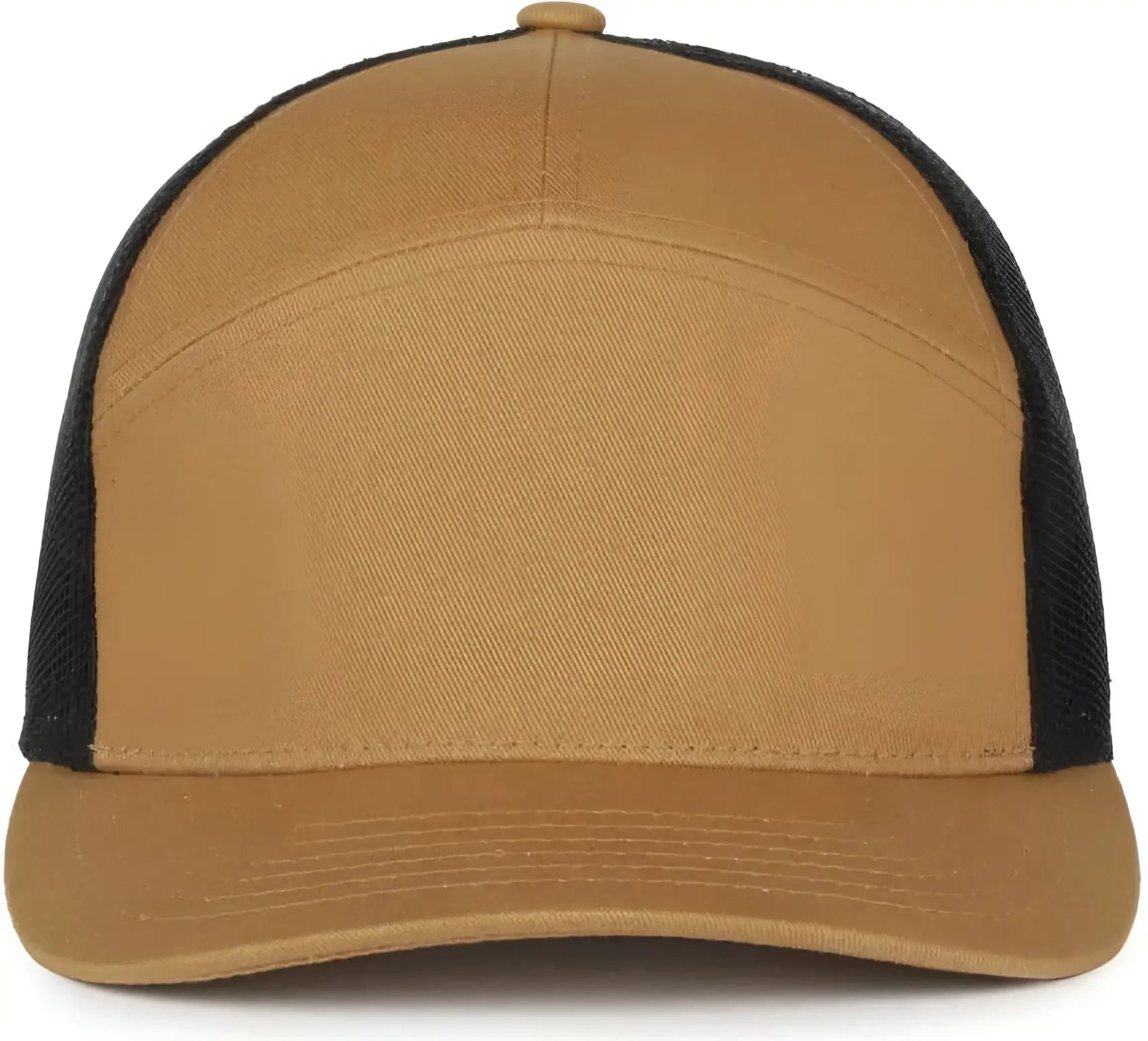OC Sports OC106 7-Panel Mesh Back Cap -Old Gold Black - Black / OSFM