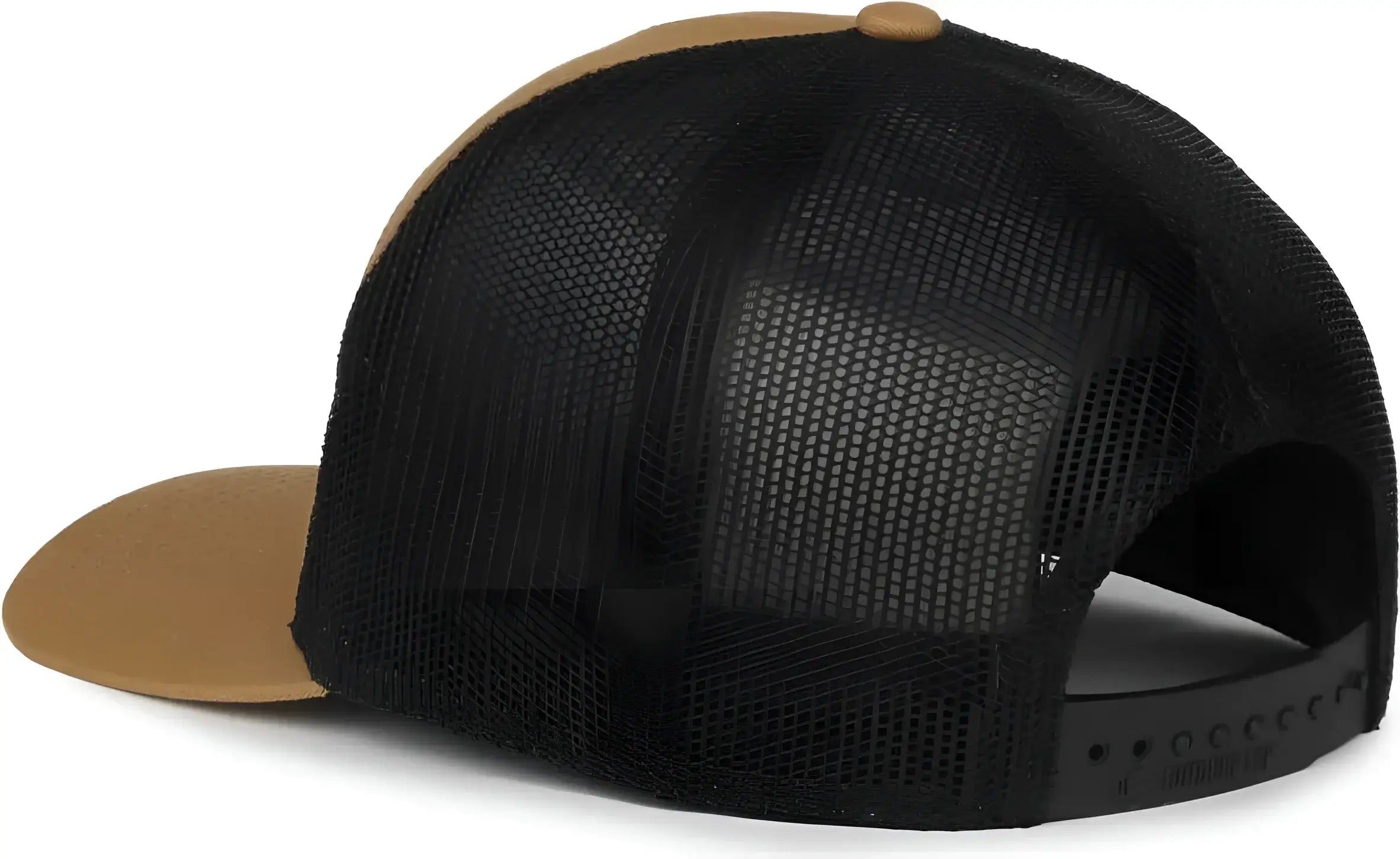 OC Sports OC106 7-Panel Mesh Back Cap -Old Gold Black - Black / OSFM